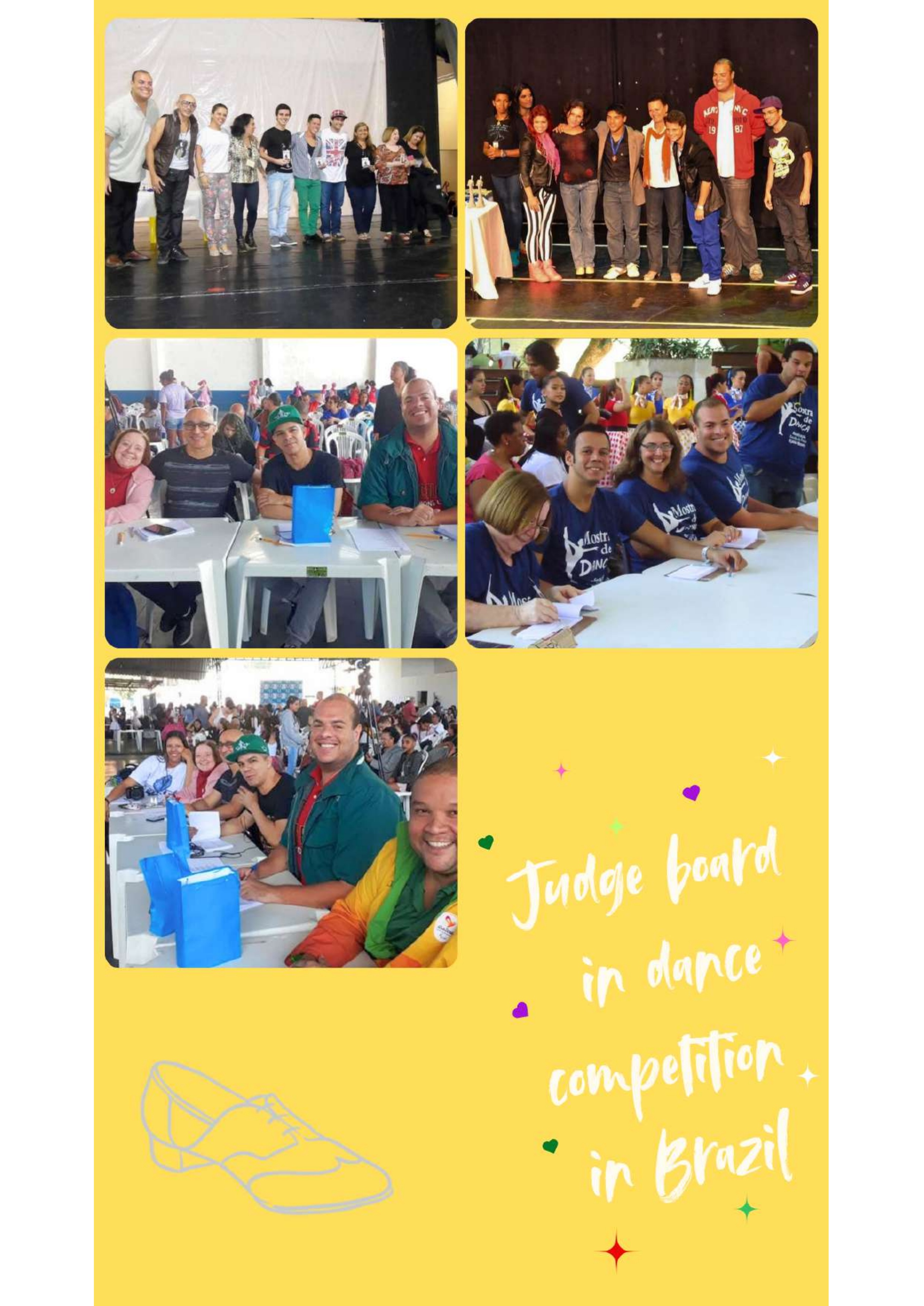 Judgje board in dance a competition in Brazil